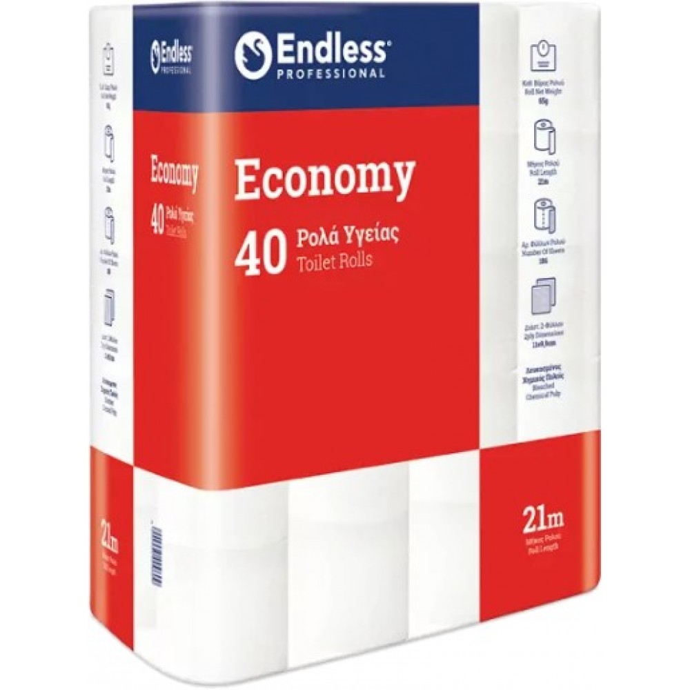 Χαρτί Υγείας 2φυλλο Professional Endless (40ρολά Χ 65g)