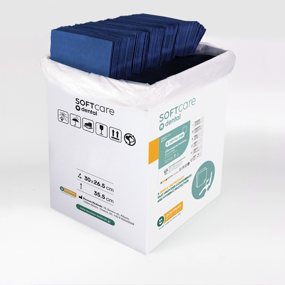 Oδοντ. πετσέτα Soft Care Plus 3ply Μπλε 2ply + 1ply χωρίς Dispenser 500τμχ ΑΝΑΛΩΣΙΜΑ