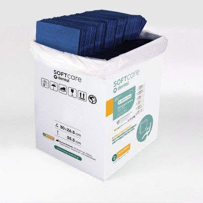 Oδοντ. πετσέτα Soft Care Plus 3ply Μπλε 2ply + 1ply χωρίς Dispenser 500τμχ