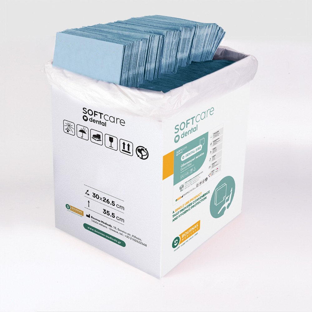 Oδοντ. πετσέτα Soft Care Plus 3ply γαλάζια 2ply + 1ply χωρίς Dispenser 500τμχ ΑΝΑΛΩΣΙΜΑ