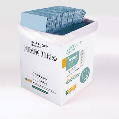 Oδοντ. πετσέτα Soft Care Plus 3ply γαλάζια 2ply + 1ply χωρίς Dispenser 500τμχ