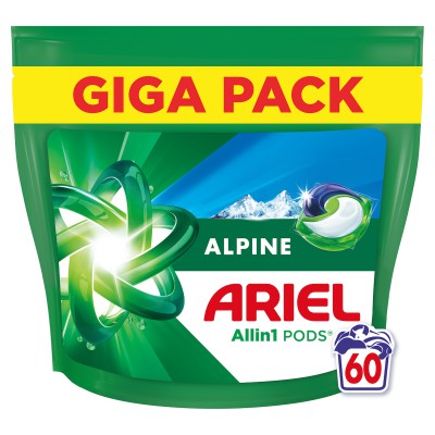 Ariel All In 1 Alpine Απορρυπαντικό Ρούχων 60τμχ