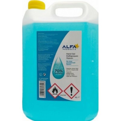 Alfa Products Αντισηπτικό Gel Χεριών με 70% Αλκοόλη 4lt