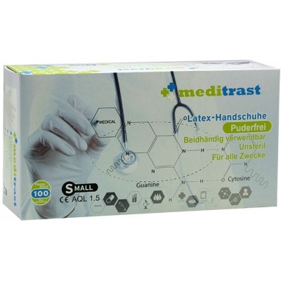 Meditrast Slightly Γάντια Λάτεξ Με Πούδρα σε Λευκό Χρώμα 100τμχ