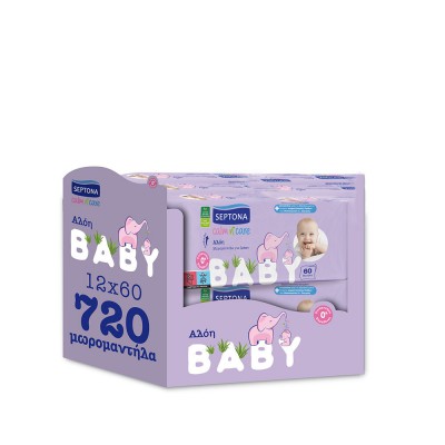 Septona Calm & Care Αλόη Μωρομάντηλα χωρίς Οινόπνευμα & Parabens 3x60τμχ