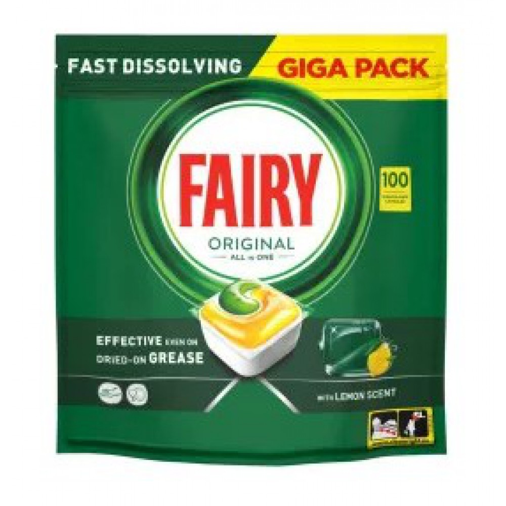FAIRY ALL IN 1 100 ORIGINAL LEMON Κάψουλες Πλυντηρίου Πιάτων ΑΝΑΛΩΣΙΜΑ