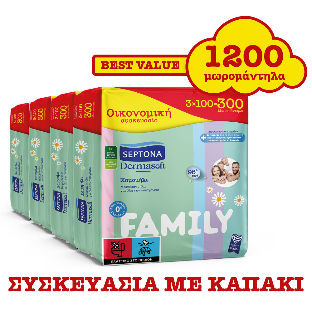 Septona Family Μωρομάντηλα 18 Χ 100 ΤΜΧ ΑΝΑΛΩΣΙΜΑ