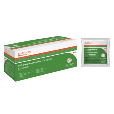 Bournas Medicals Softcare Αποστειρωμένες Γάζες 15x15cm 100τμχ