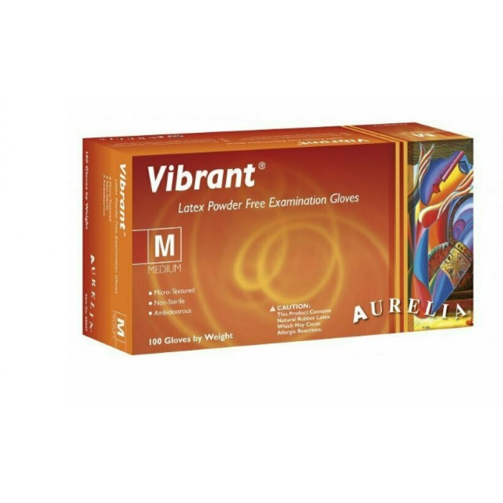 Aurelia Vibrant Γάντια Λάτεξ Χωρίς Πούδρα σε Λευκό Χρώμα 100τμχ ΓΑΝΤΙΑ ΠΑΚΕΤΟ