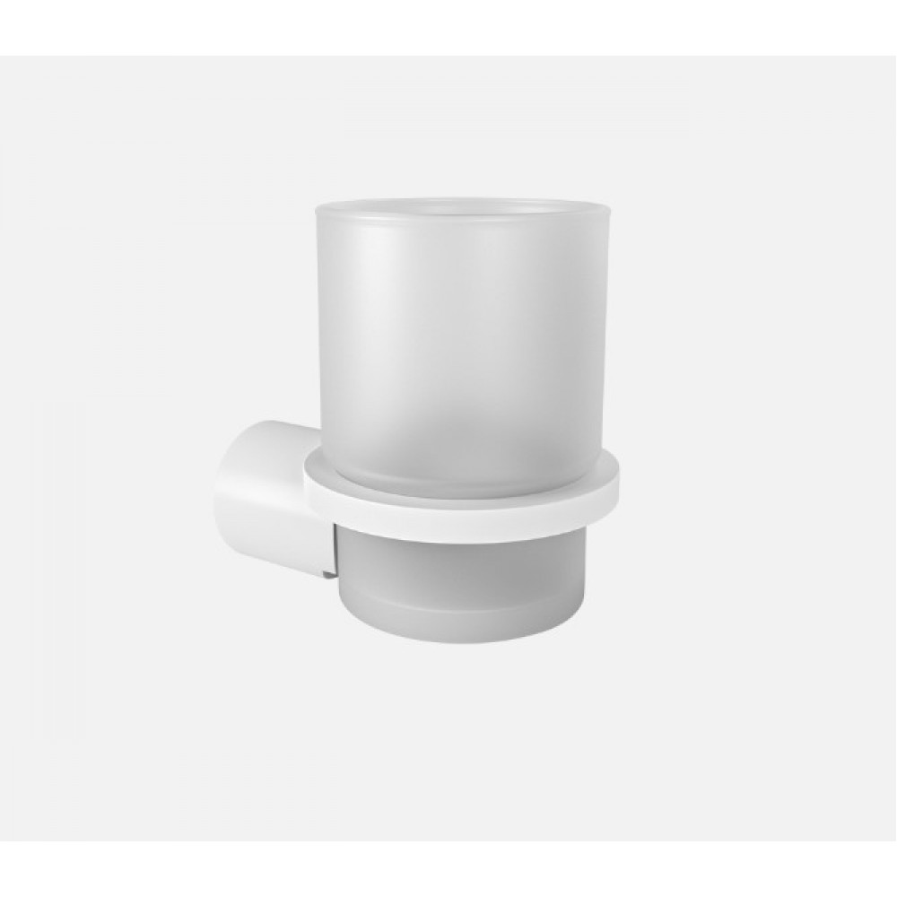 Verdi Lamda 3010501 Ποτηροθήκη Επιτοίχια Γυάλινη White Matt