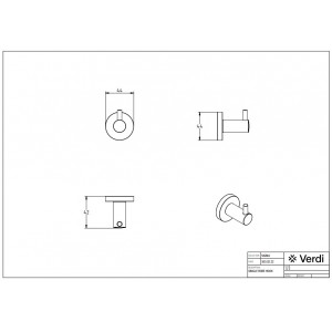 Verdi Sigma Άγκιστρο Μπάνιου Μονό Λευκό 3030201