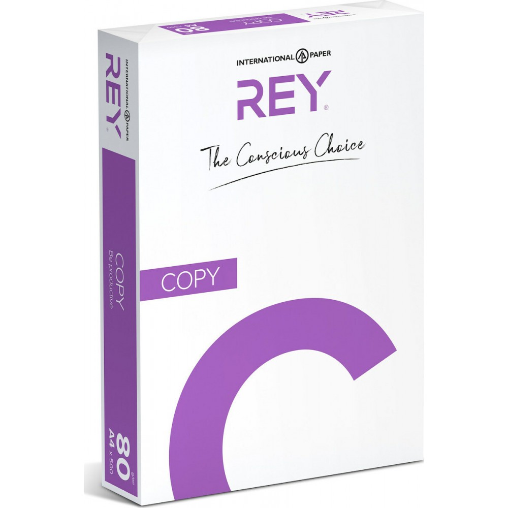 Rey Copy Χαρτί Εκτύπωσης Κιβώτιο A4 80gr/m² 5x500 φύλλα Φωτοτυπικό Χαρτί