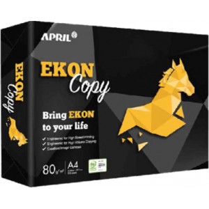 Παλέτα 300 Δεσμίδες April Ekon Χαρτί A4 Εκτύπωσης  80gr/m² 60 Κουτιά x 5 πακέτα x 500 φύλλα Φωτοτυπικό Χαρτί