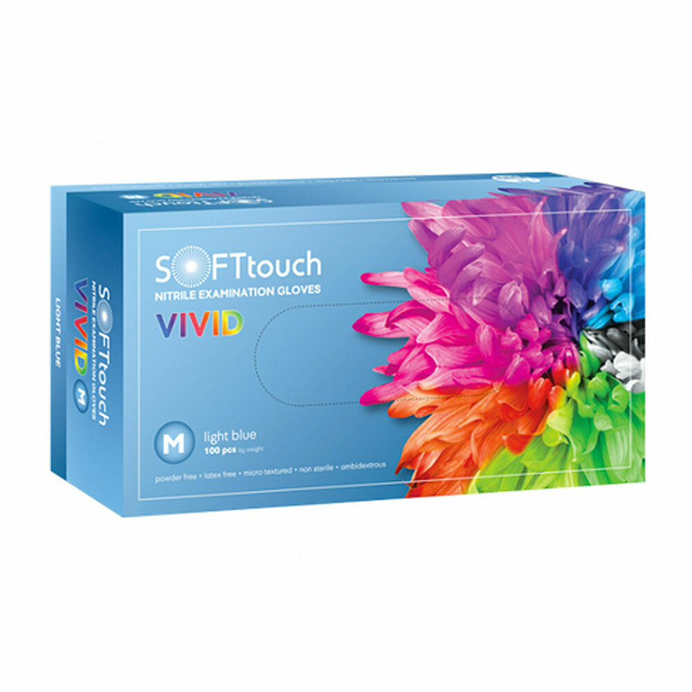 Bournas Medicals Touch Vivid Γάντια Νιτριλίου Χωρίς Πούδρα σε Τιρκουάζ Χρώμα 100τμχ ΓΑΝΤΙΑ ΠΑΚΕΤΟ