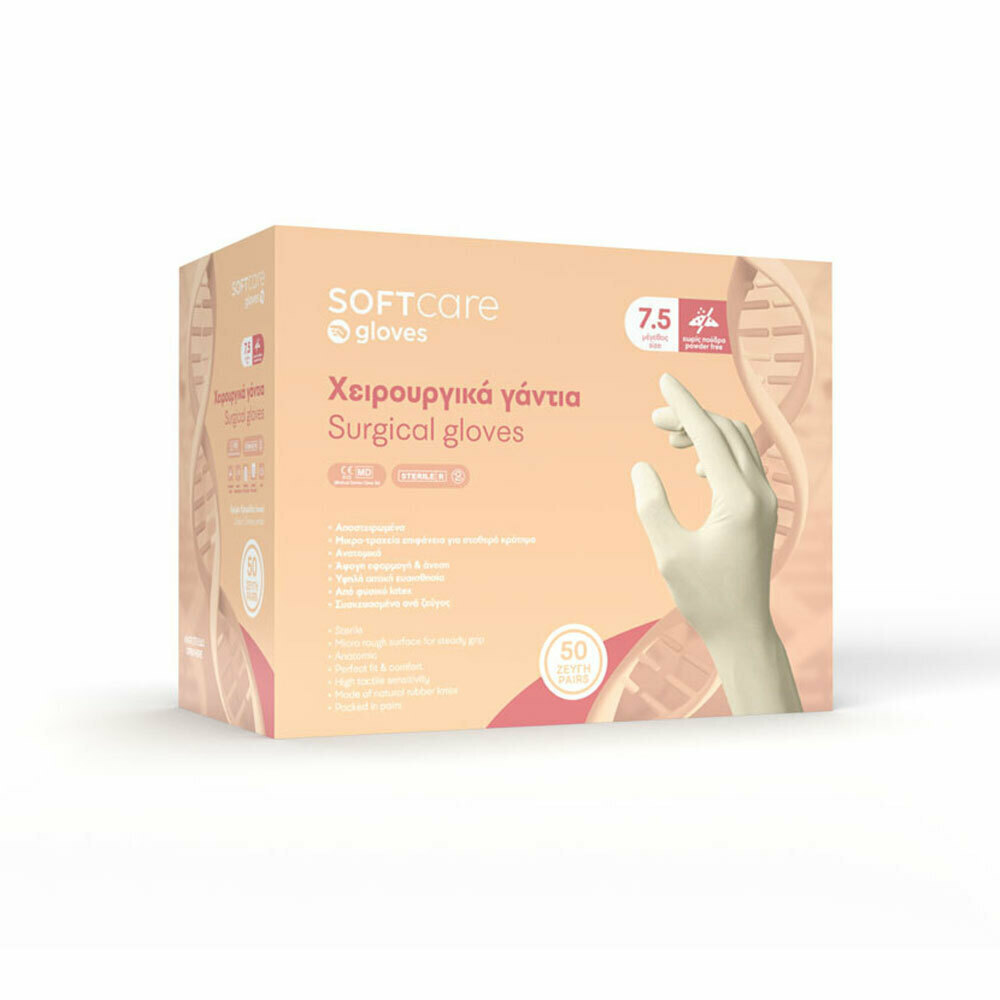 Bournas Medicals Touch Χειρουργικά Γάντια Λάτεξ Χωρίς Πούδρα σε Λευκό Χρώμα 100τμχ ΓΑΝΤΙΑ ΠΑΚΕΤΟ