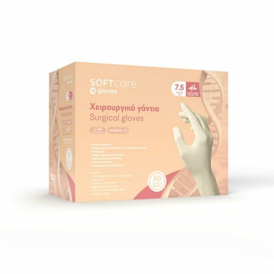 Bournas Medicals Touch Χειρουργικά Γάντια Λάτεξ Χωρίς Πούδρα σε Λευκό Χρώμα 100τμχ