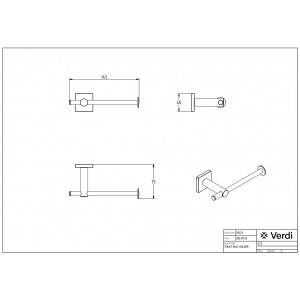 Verdi Delta 3060422 Χαρτοθήκη Επιτοίχια Inox Ασημί