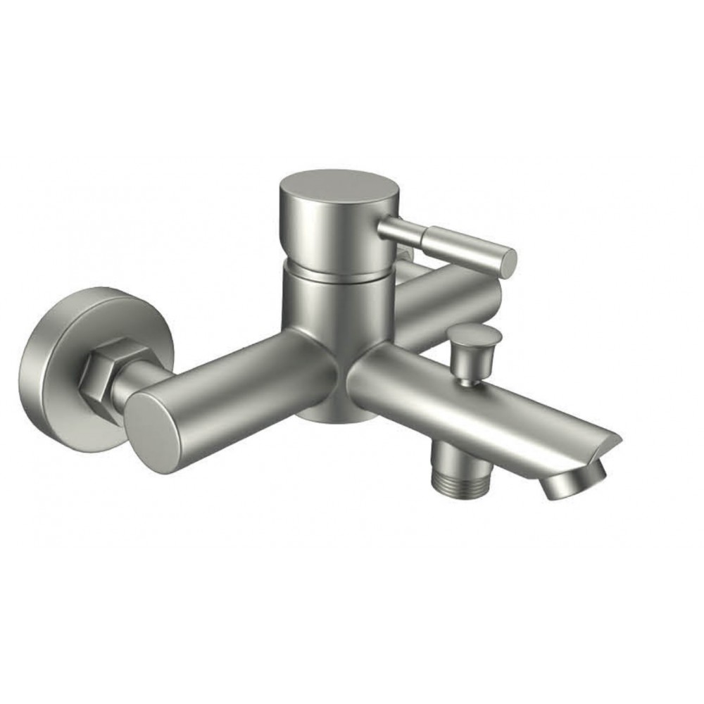 Μπαταρία Λουτρού H-IT Slim INOX MAT Επίτοιχη Σετ