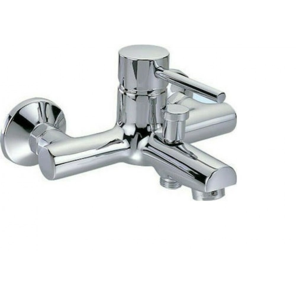 Μπαταρία Λουτρού H-IT Slim Χρωμέ Επίτοιχη Σετ