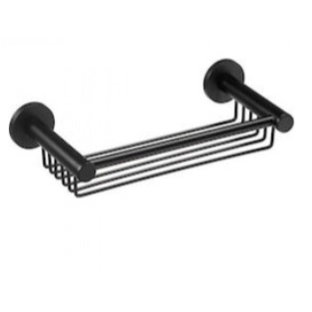 Verdi Omicron 3022705 Σπογγοθήκη Επιτοίχια Μεταλλική Black Matt