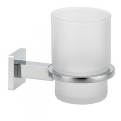 Verdi Cube 3070522 Ποτηροθήκη Επιτοίχια Γυάλινη Ασημί