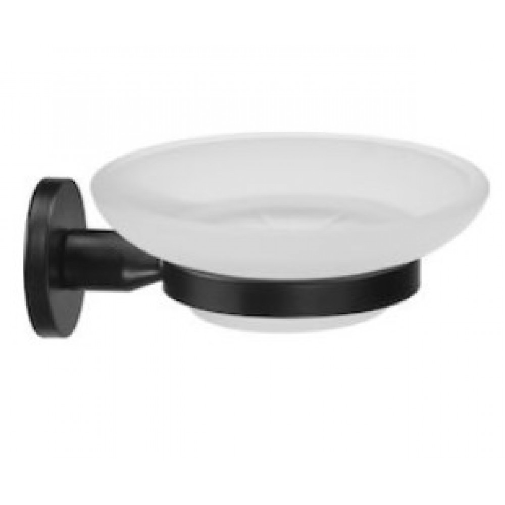 Verdi Omicron 3020605 Σαπουνοθήκη Επιτοίχια Γυάλινη Black Matt