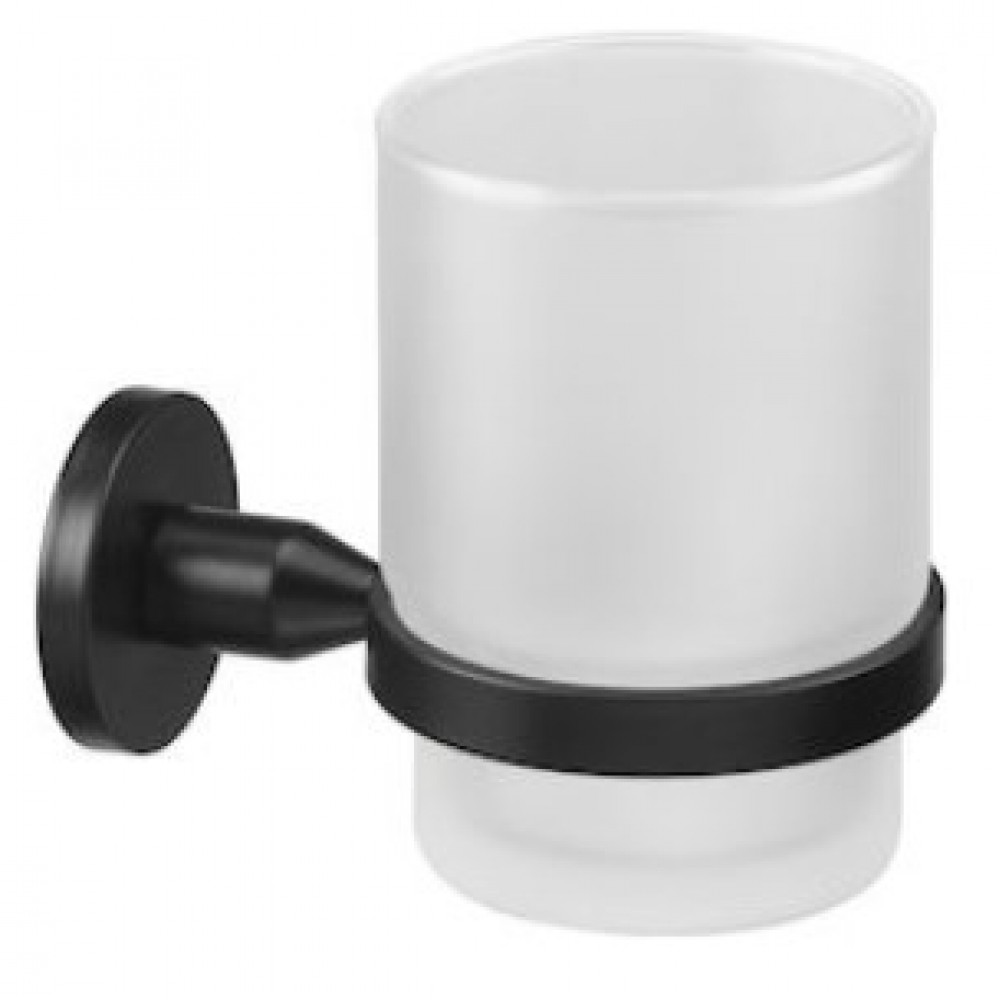 Verdi Omicron 3020505 Ποτηροθήκη Επιτοίχια Γυάλινη Black Matt