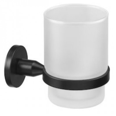 Verdi Omicron 3020505 Ποτηροθήκη Επιτοίχια Γυάλινη Black Matt