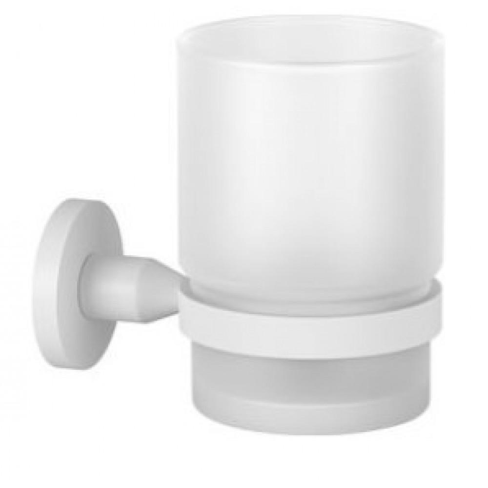 Verdi Omicron 3020501 Ποτηροθήκη Επιτοίχια Γυάλινη White Matt