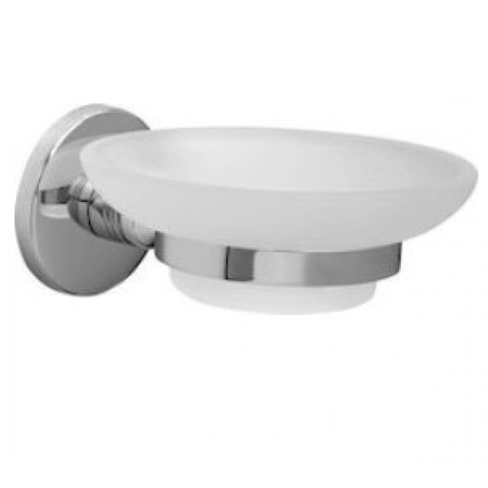 Verdi Astro 0060622 Σαπουνοθήκη Επιτοίχια Γυάλινη Ασημί