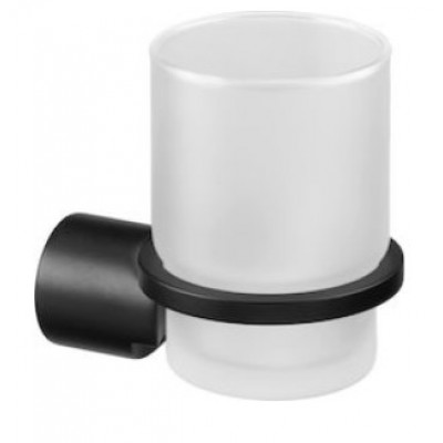 Verdi Lamda 3010505 Ποτηροθήκη Επιτοίχια Γυάλινη Black Matt