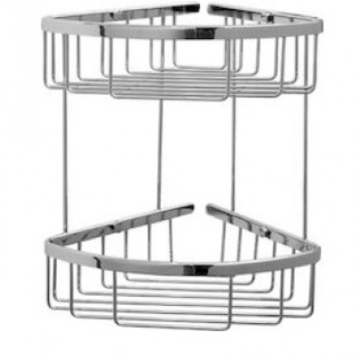 Verdi 9020422 Διπλή Γωνιακή Σπογγοθήκη Επιτοίχια Inox Ασημί