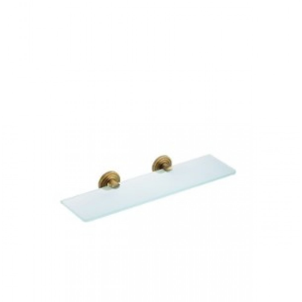 Verdi Brass 3080866 Επιτοίχια Ραφιέρα Μπάνιου Γυάλινη με 1 Ράφι 40x12.5x5.8cm