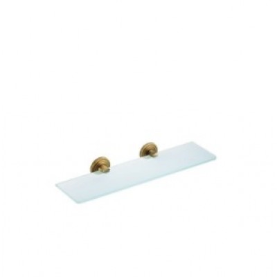 Verdi Brass 3080866 Επιτοίχια Ραφιέρα Μπάνιου Γυάλινη με 1 Ράφι 40x12.5x5.8cm