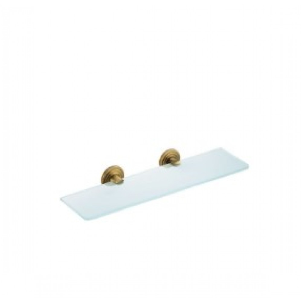 Verdi Brass 3082866 Επιτοίχια Ραφιέρα Μπάνιου Γυάλινη με 1 Ράφι 60x12.5x3.8cm
