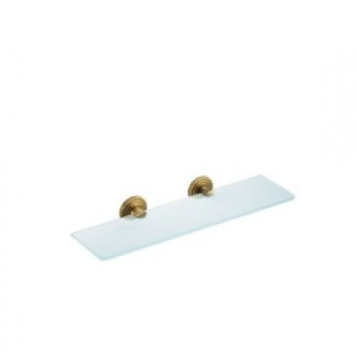 Verdi Brass 3082866 Επιτοίχια Ραφιέρα Μπάνιου Γυάλινη με 1 Ράφι 60x12.5x3.8cm