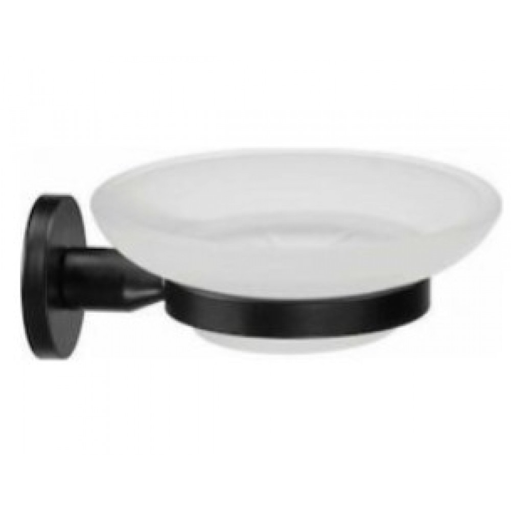 Verdi Sigma 3030605 Σαπουνοθήκη Επιτοίχια Γυάλινη Black Matt