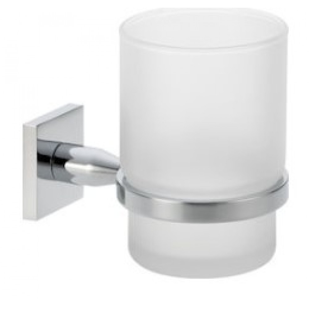 Verdi Delta 3060522 Ποτηροθήκη Επιτοίχια Γυάλινη Ασημί