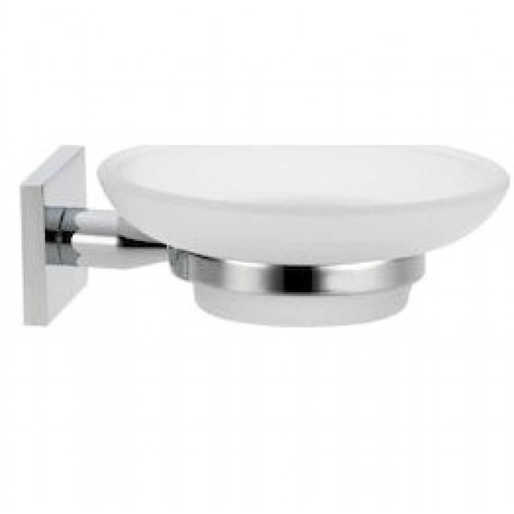 Verdi Delta 3060622 Σαπουνοθήκη Επιτοίχια Γυάλινη Ασημί