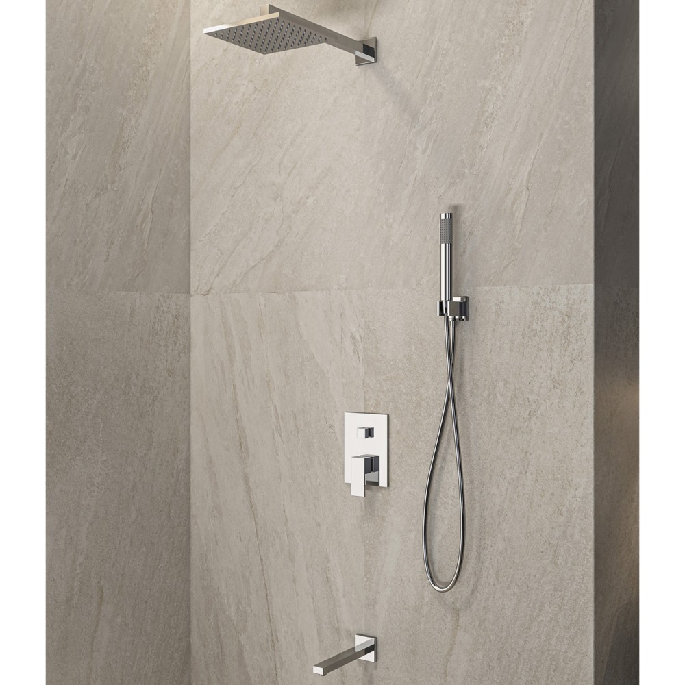 Σετ μπαταρίας εντοιχισμού ντους DELOS Chrome CFT205 KARAG